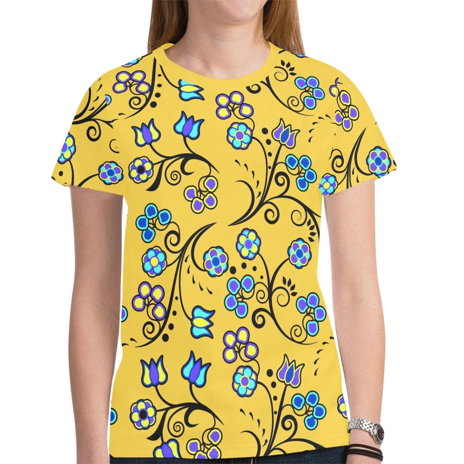 Blue Trio Tuscan New All Over Print T-shirt for Women (Model T45) tshirt e-joyer 