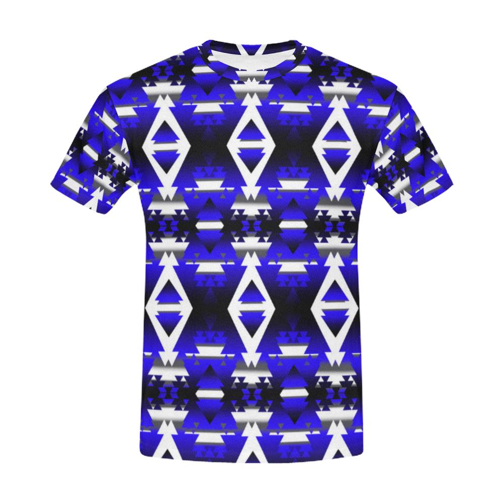 Blue Winter Camp All Over Print T-Shirt for Men (USA Size) (Model T40) All Over Print T-Shirt for Men (T40) e-joyer 