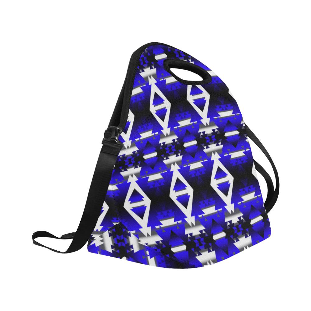 Blue Winter Camp Large Insulated Neoprene Lunch Bag That Replaces Your Purse (Model 1669) Neoprene Lunch Bag/Large (1669) e-joyer 