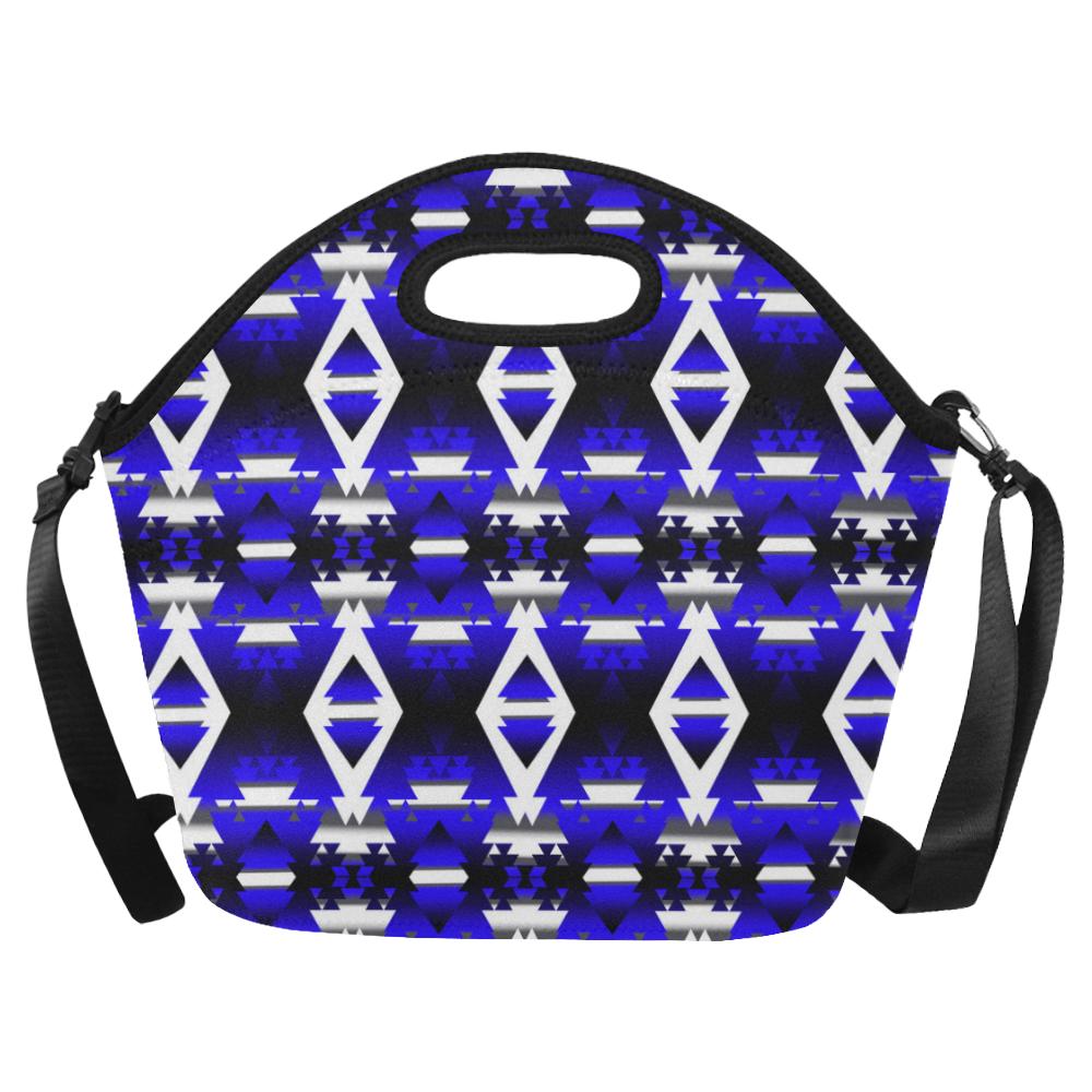 Blue Winter Camp Large Insulated Neoprene Lunch Bag That Replaces Your Purse (Model 1669) Neoprene Lunch Bag/Large (1669) e-joyer 