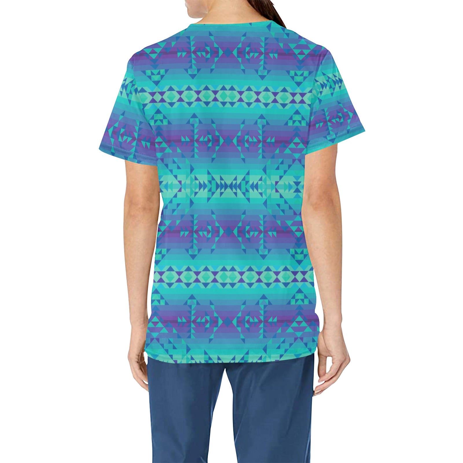 Borealis All Over Print Scrub Top Scrub Top e-joyer 