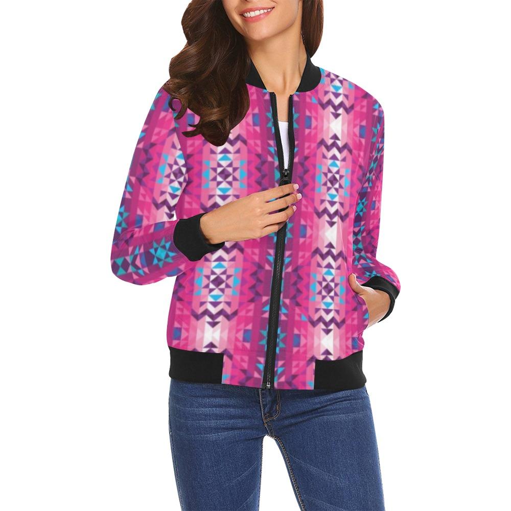 Bright Wave All Over Print Bomber Jacket for Women (Model H19) All Over Print Bomber Jacket for Women (H19) e-joyer 