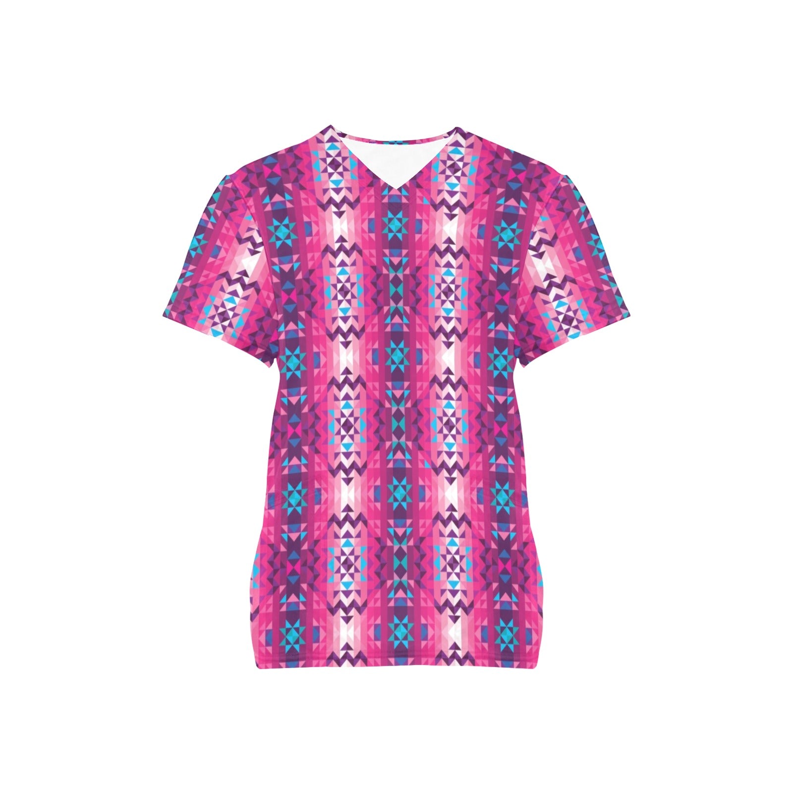 Bright Wave All Over Print Scrub Top Scrub Top e-joyer 