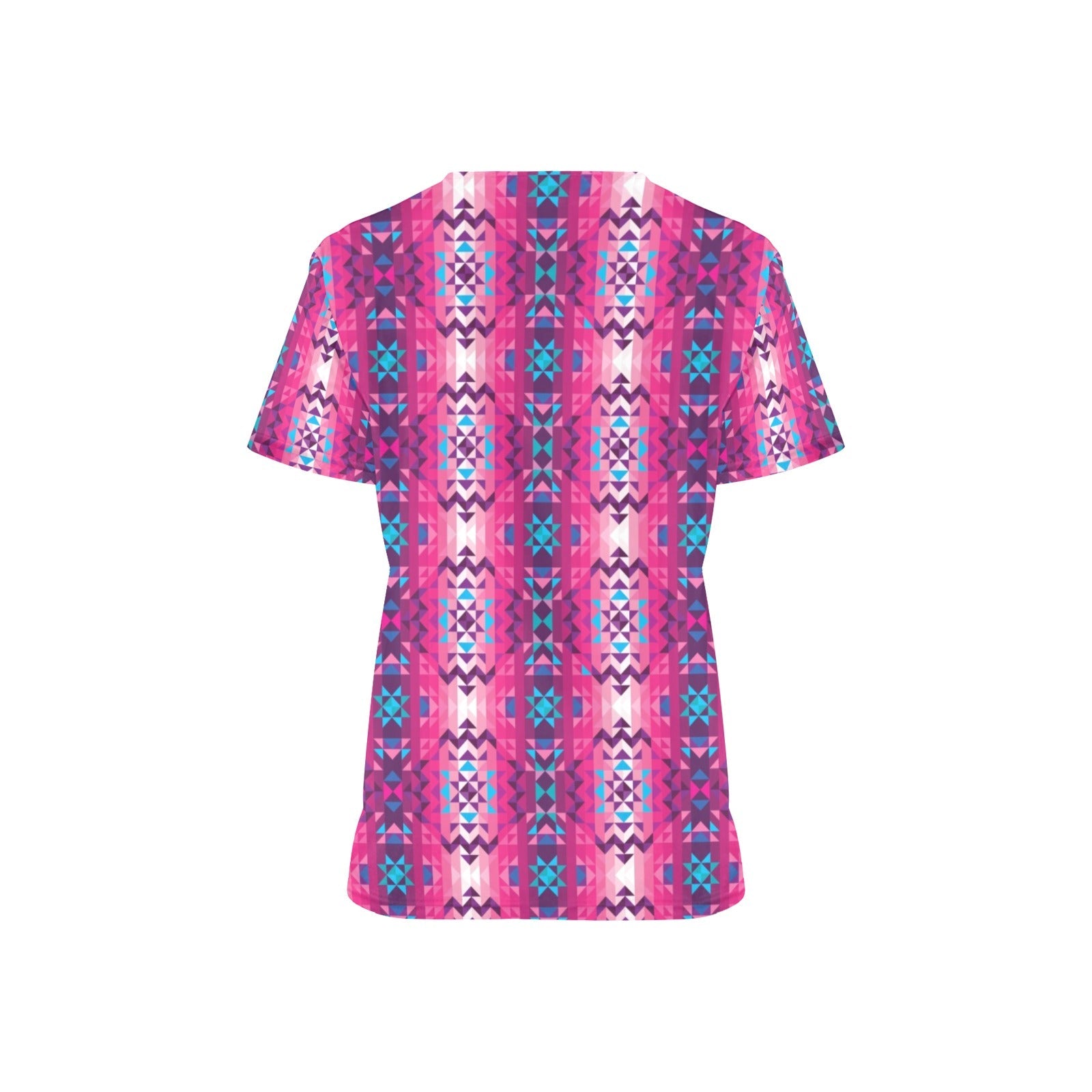 Bright Wave All Over Print Scrub Top Scrub Top e-joyer 