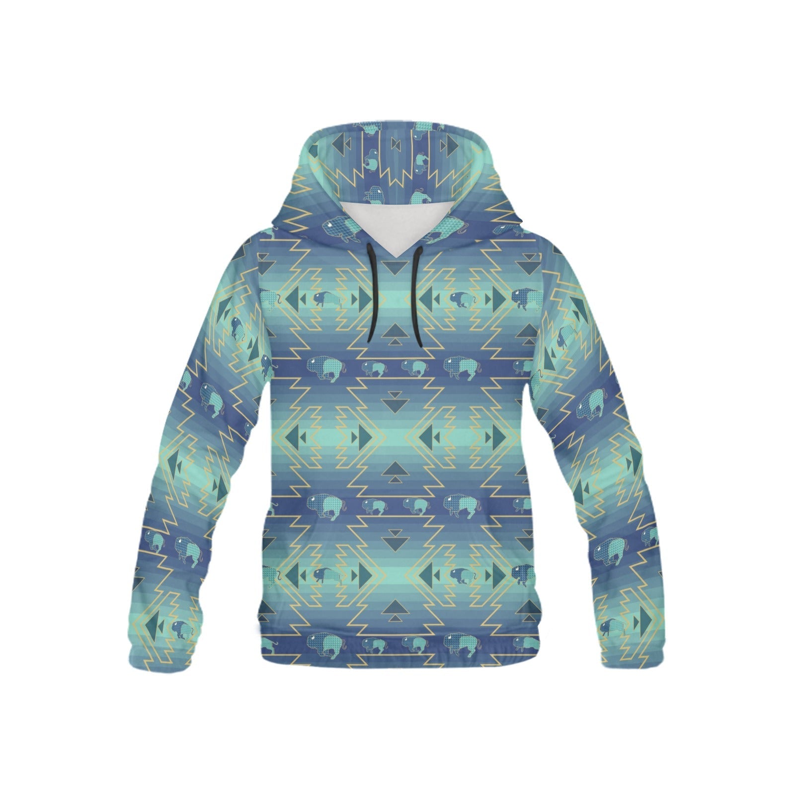 Buffalo Run All Over Print Hoodie for Kid (USA Size) (Model H13) All Over Print Hoodie for Kid (H13) e-joyer 