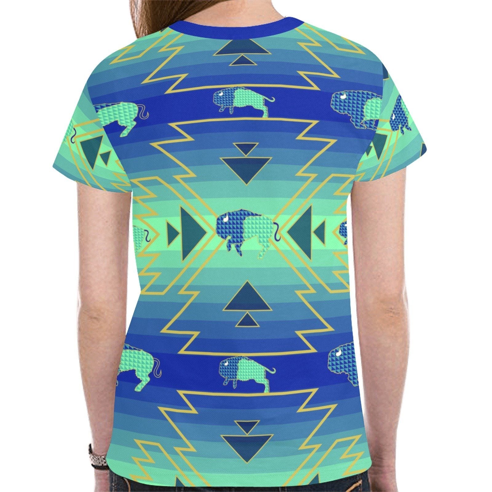 Buffalo Run New All Over Print T-shirt for Women (Model T45) tshirt e-joyer 