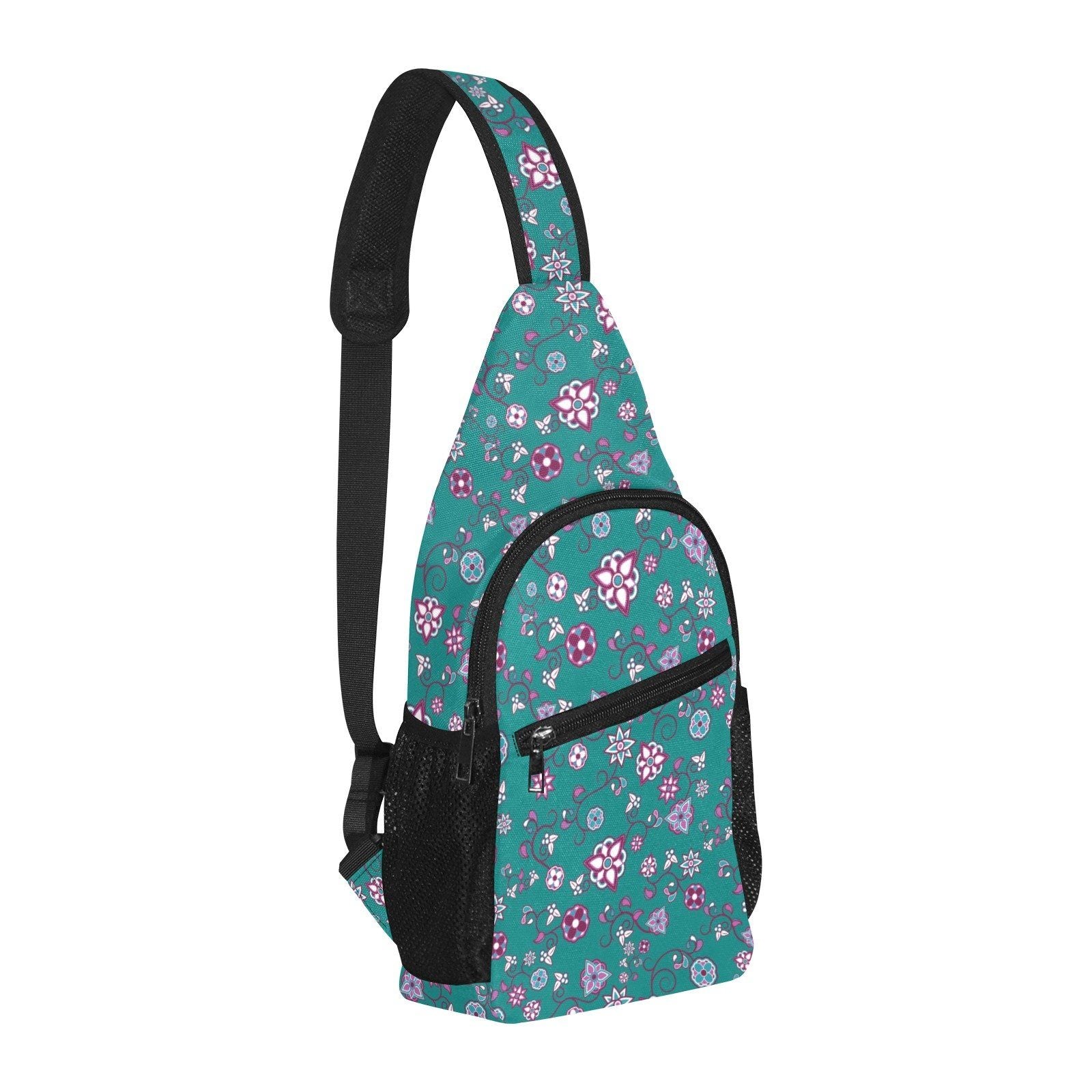 Burgundy Bloom All Over Print Chest Bag (Model 1719) All Over Print Chest Bag (1719) e-joyer 