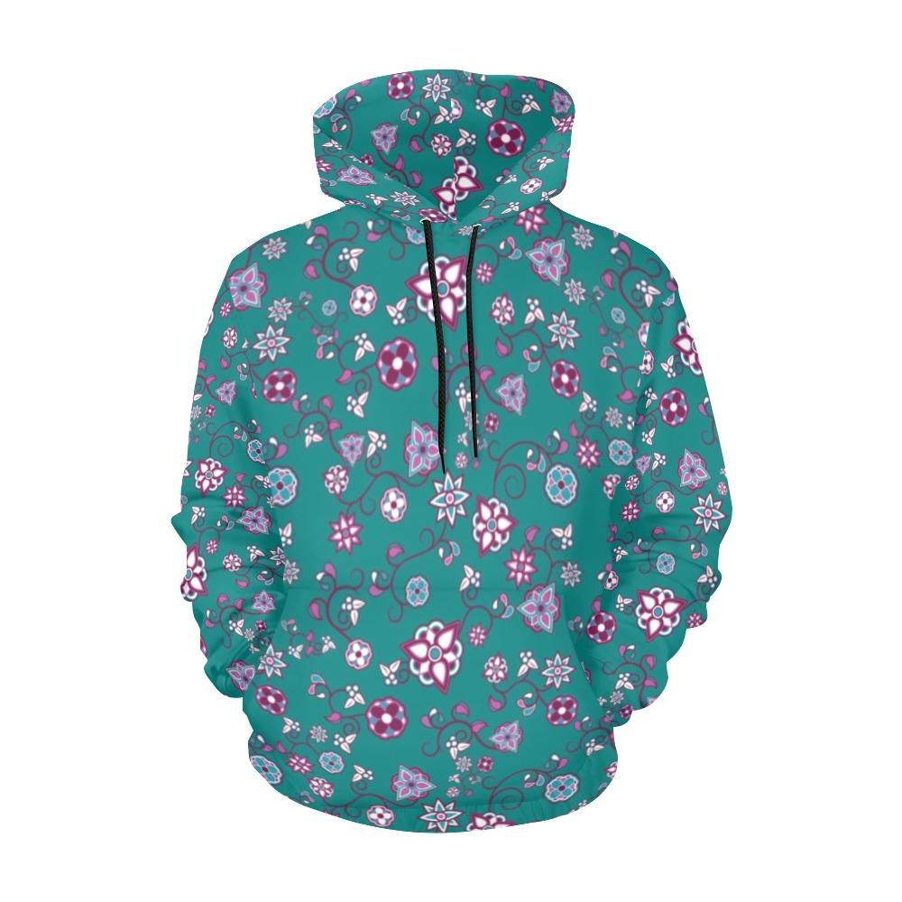 Burgundy Bloom All Over Print Hoodie for Women (USA Size) (Model H13) All Over Print Hoodie for Women (H13) e-joyer 