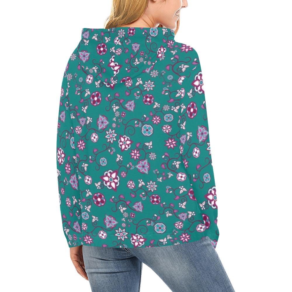 Burgundy Bloom All Over Print Hoodie for Women (USA Size) (Model H13) All Over Print Hoodie for Women (H13) e-joyer 