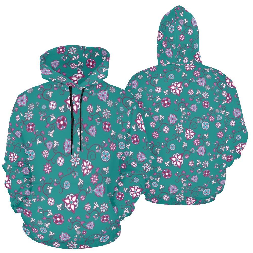 Burgundy Bloom All Over Print Hoodie for Women (USA Size) (Model H13) All Over Print Hoodie for Women (H13) e-joyer 