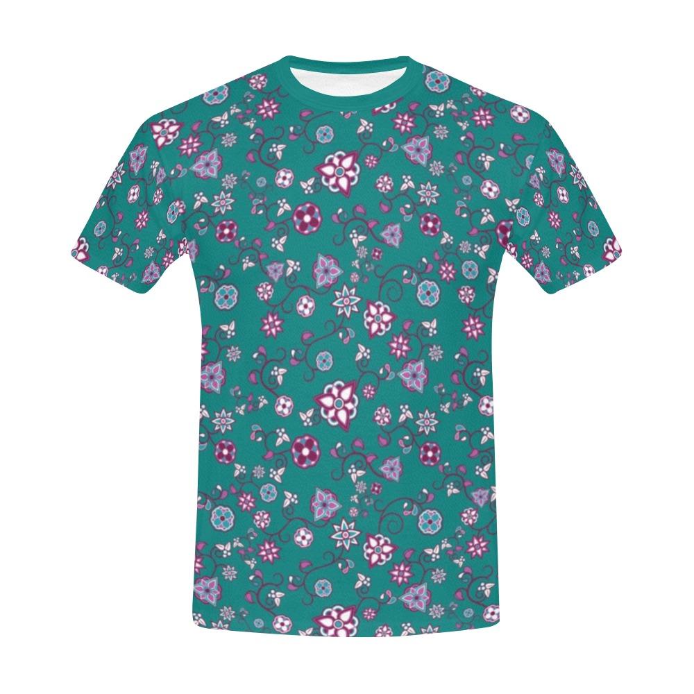 Burgundy Bloom All Over Print T-Shirt for Men (USA Size) (Model T40) All Over Print T-Shirt for Men (T40) e-joyer 