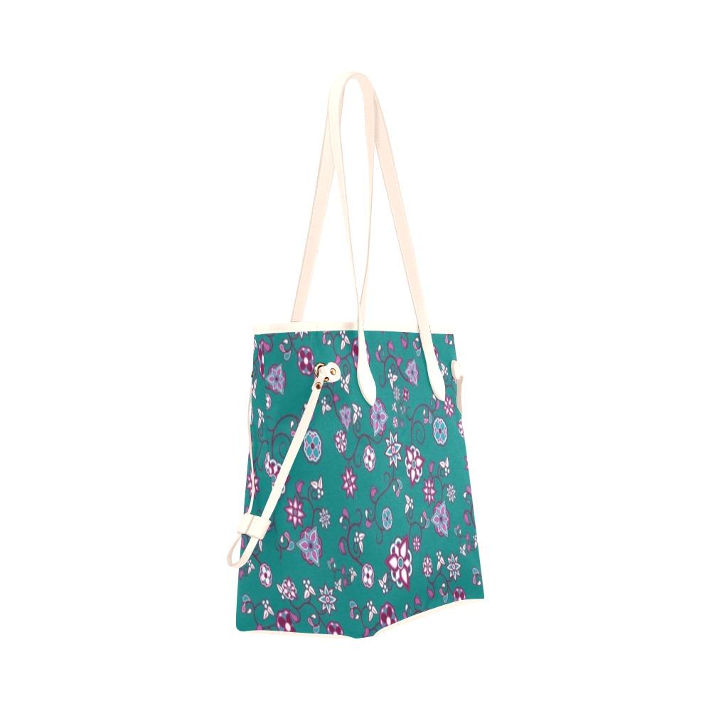 Burgundy Bloom Clover Canvas Tote Bag (Model 1661) Clover Canvas Tote Bag (1661) e-joyer 