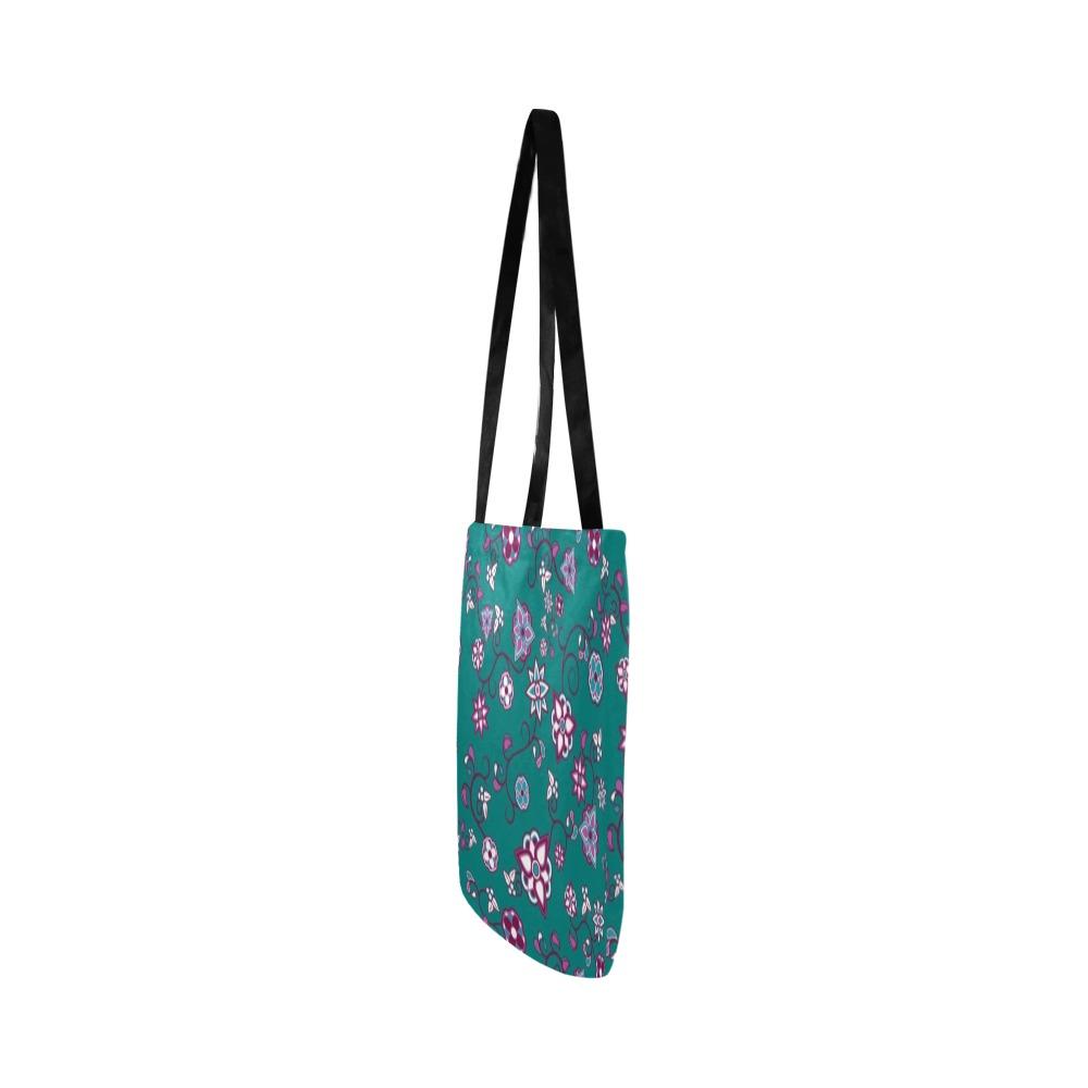 Burgundy Bloom Reusable Shopping Bag Model 1660 (Two sides) Shopping Tote Bag (1660) e-joyer 