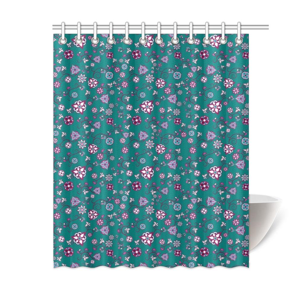 Burgundy Bloom Shower Curtain 60"x72" Shower Curtain 60"x72" e-joyer 