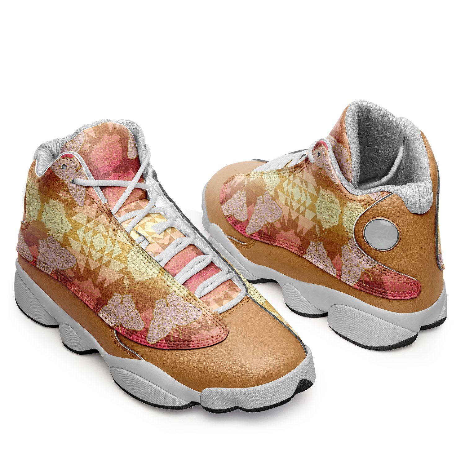 Butterfly and Roses on Geometric Isstsokini Athletic Shoes Herman 