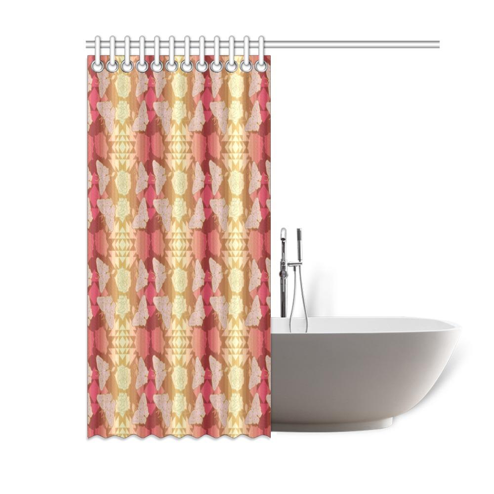 Butterfly and Roses on Geometric Shower Curtain 60"x72" Shower Curtain 60"x72" e-joyer 