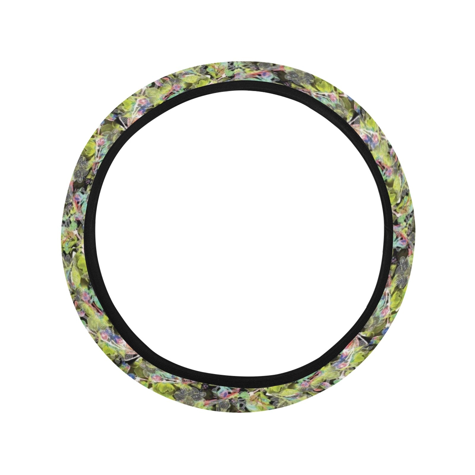 Culture in Nature Green Leaf Steering Wheel Cover with Elastic Edge