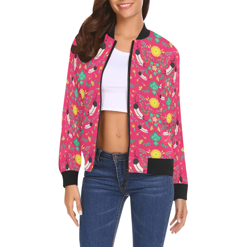 New Growth Pink Bomber Jacket for Women