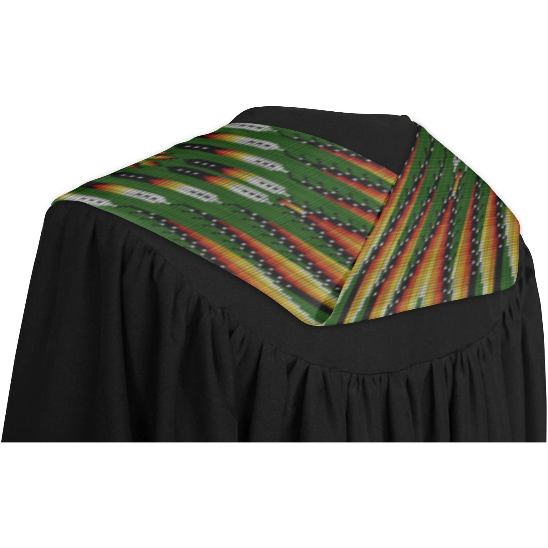 Fire Feather Green Graduation Stole