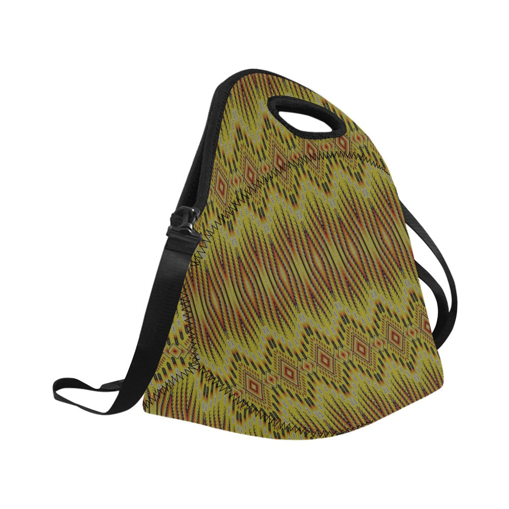 Fire Feather Yellow Neoprene Lunch Bag/Large