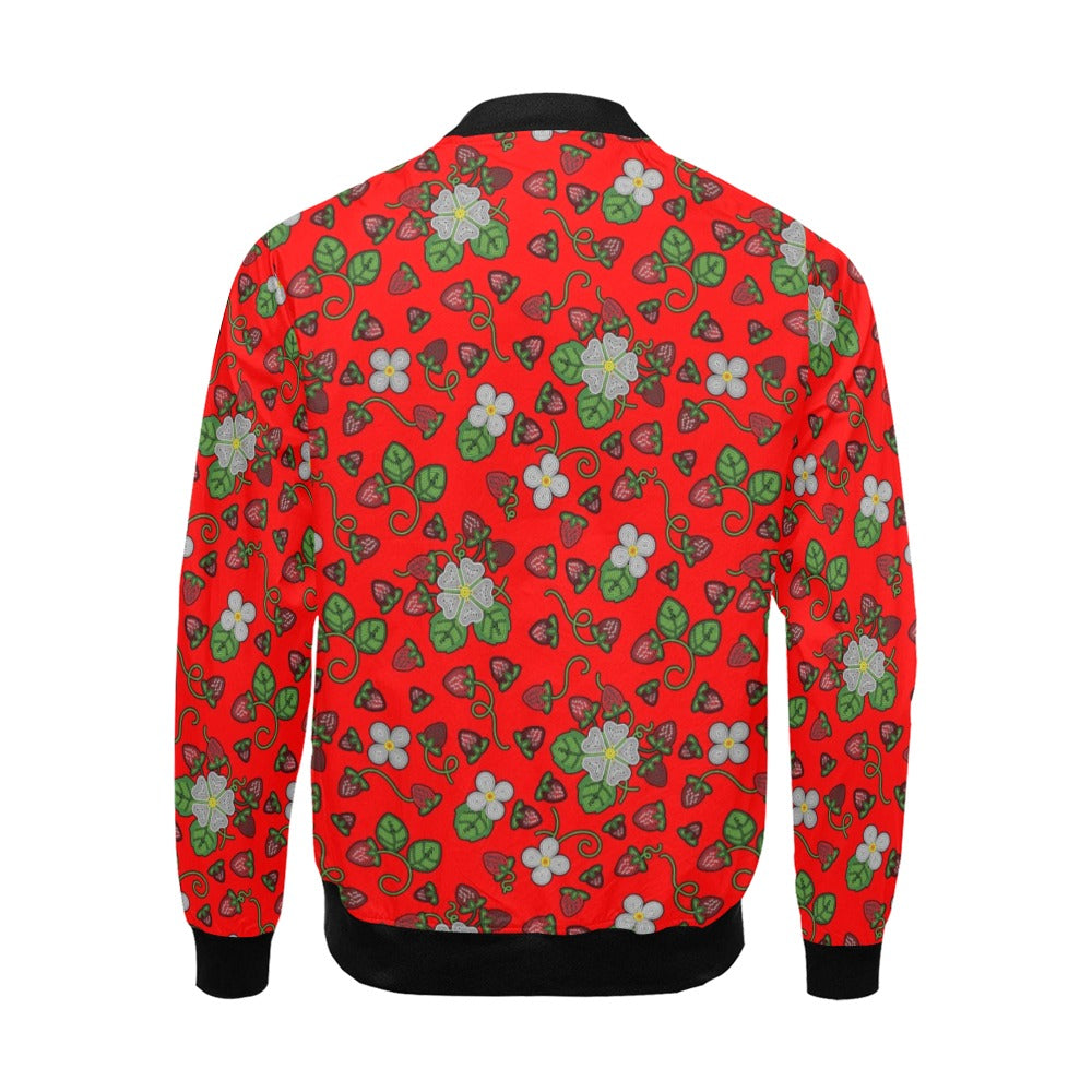 Strawberry Dreams Fire All Over Print Bomber Jacket for Men