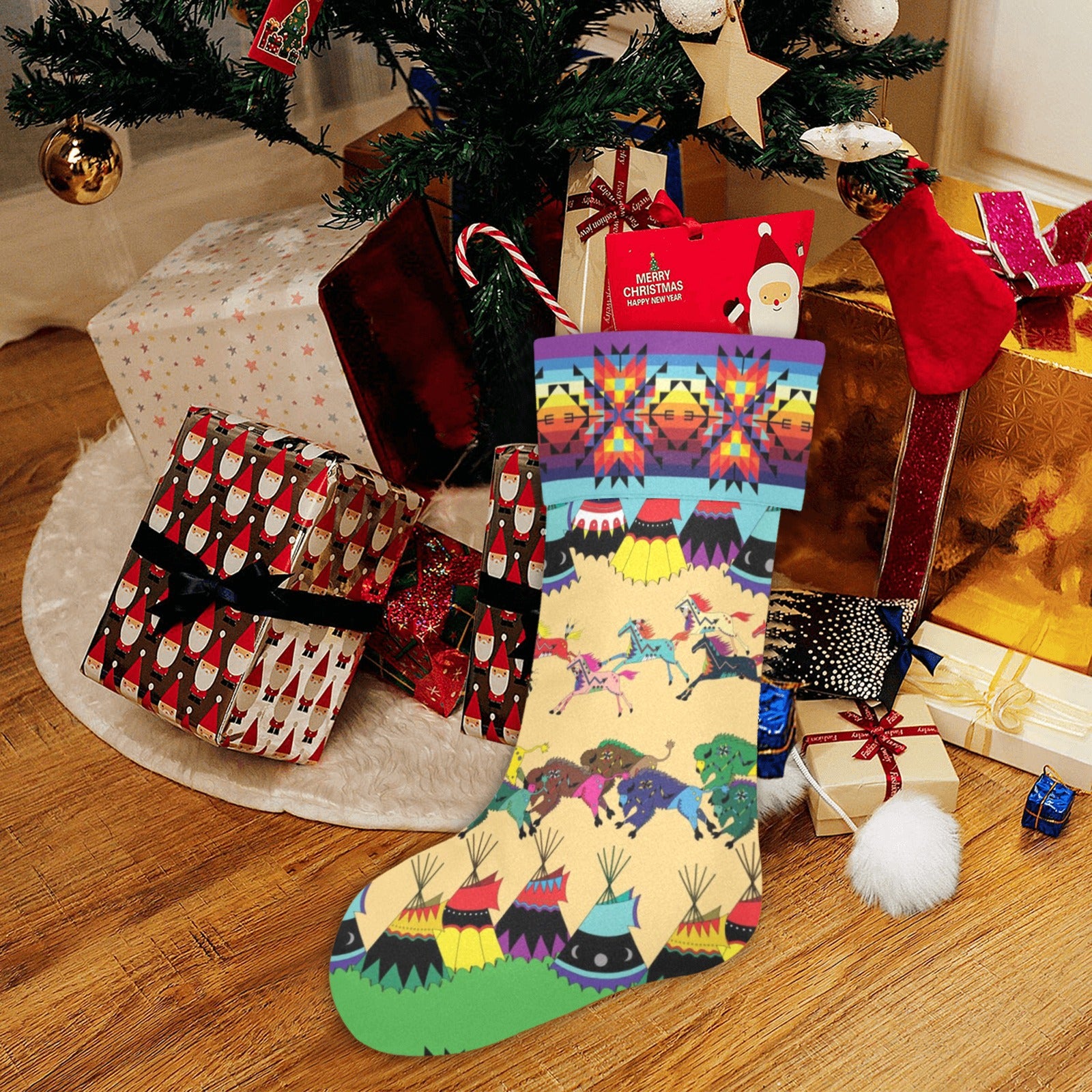 Prairie Bison Christmas Stocking