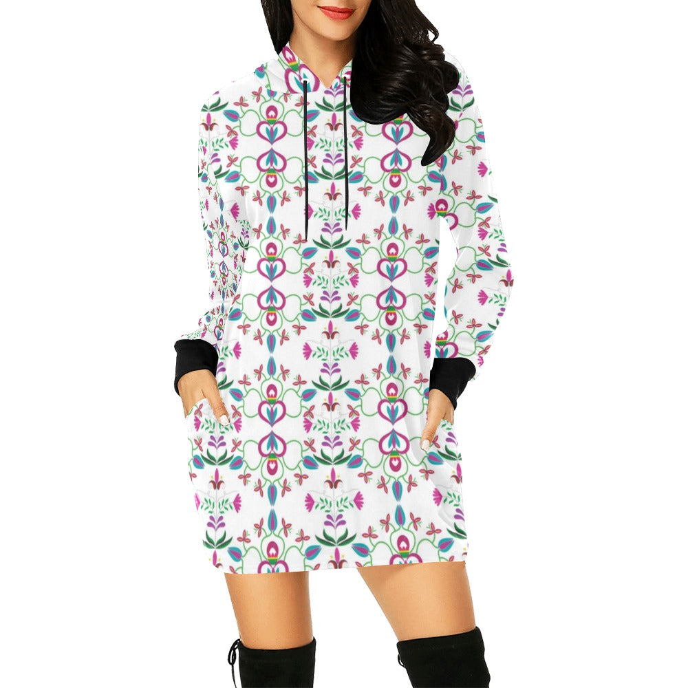 Quilled Divine White Hoodie Dress