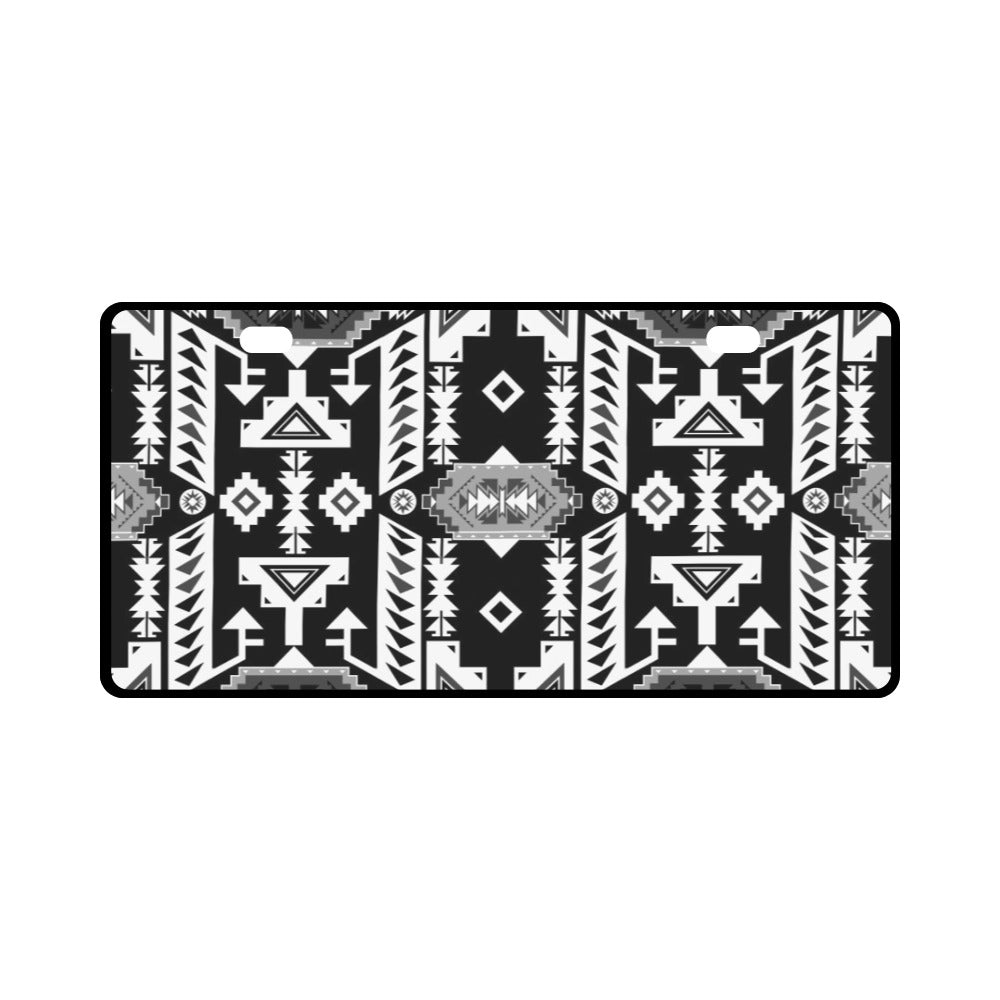 Chiefs Mountain Black and White License Plate