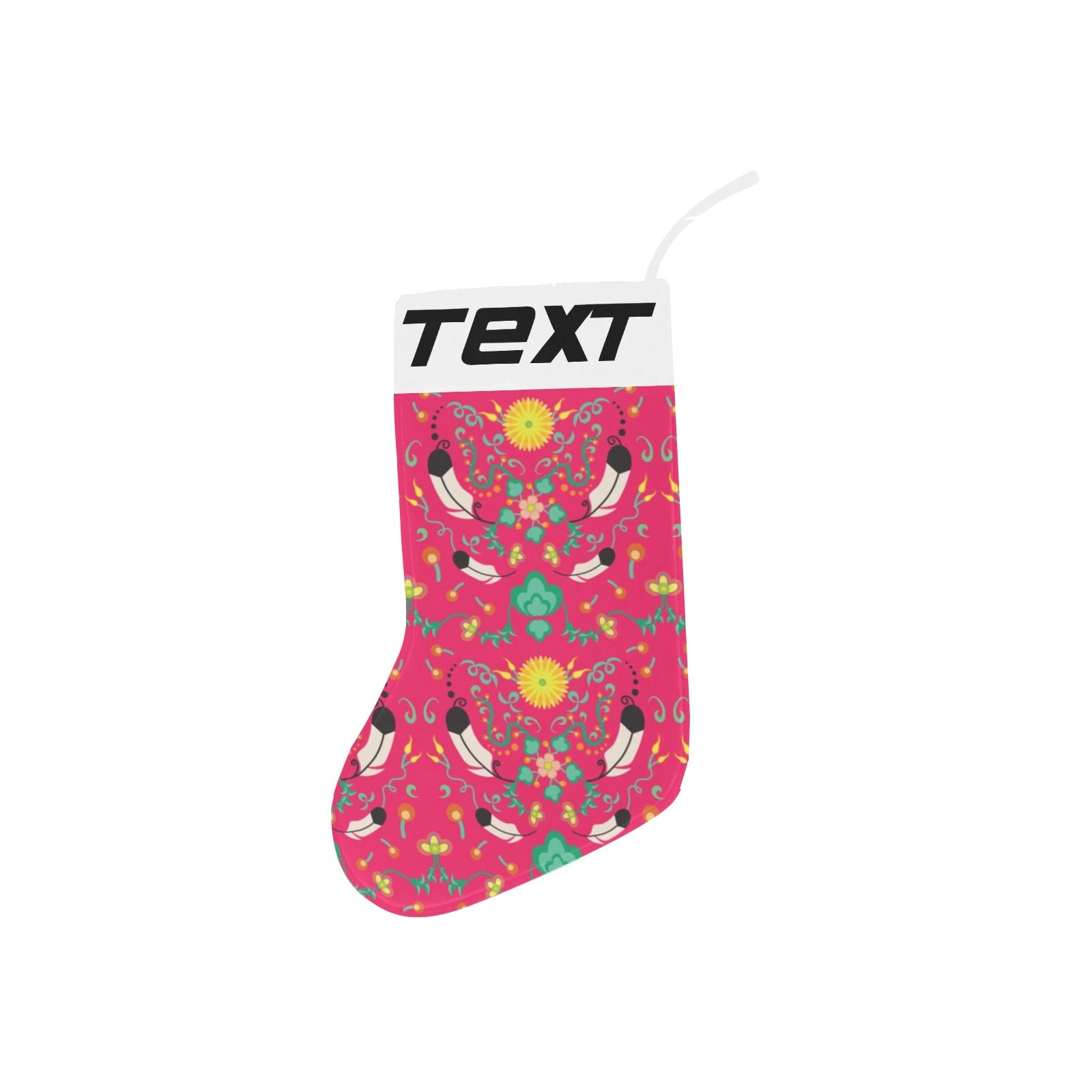 New Growth Pink Christmas Stocking (Custom Text on The Top)