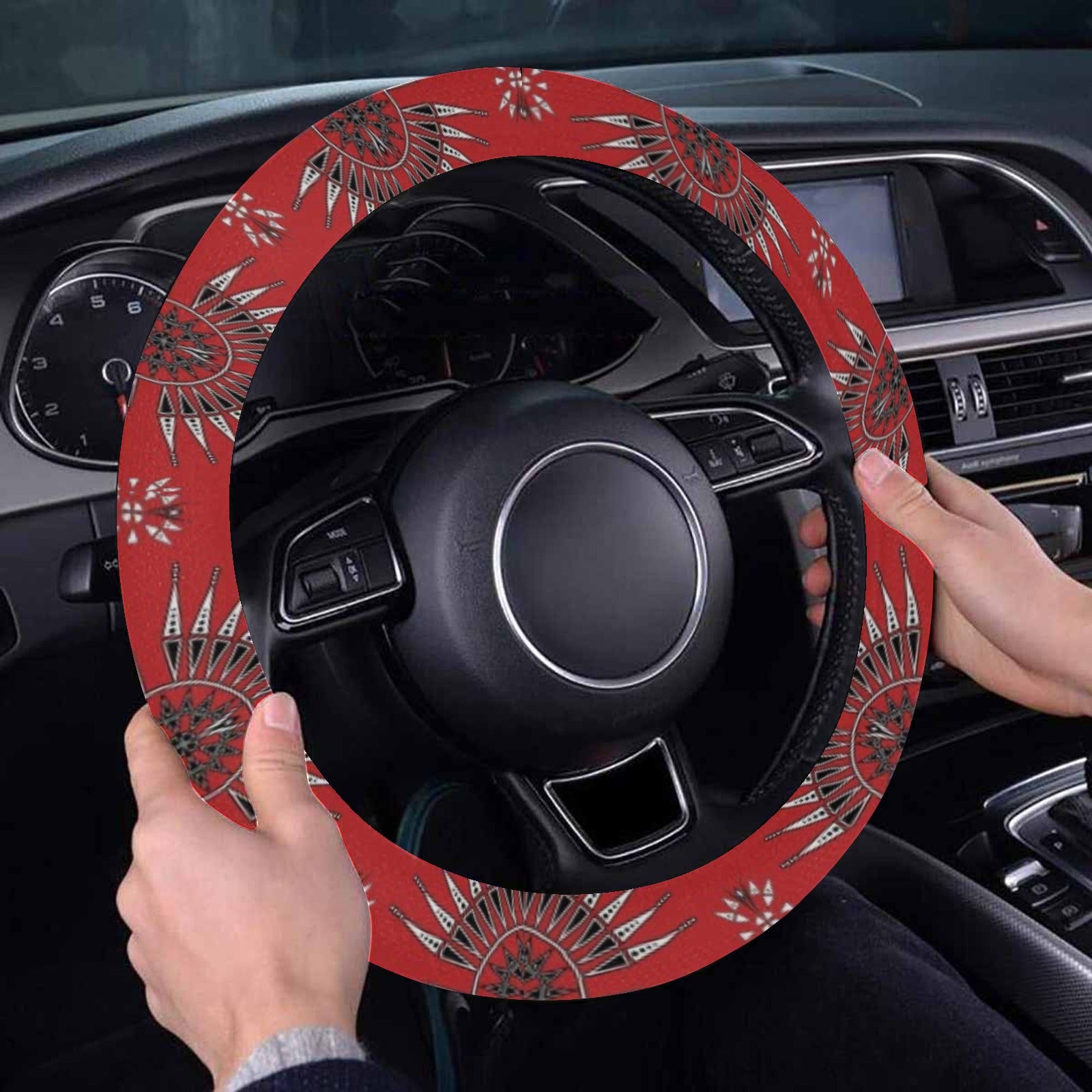 Evening Feather Wheel Blush Steering Wheel Cover with Elastic Edge