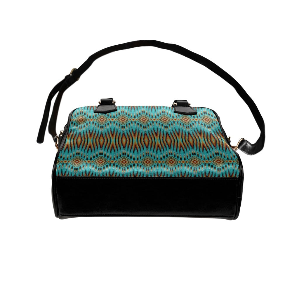 Fire Feather Turquoise Shoulder Handbag
