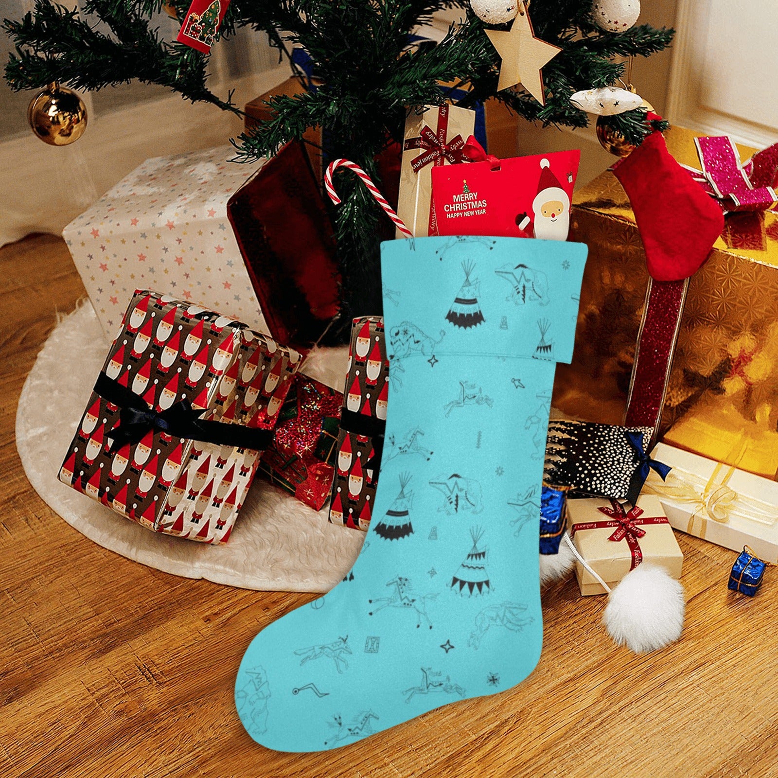 Ledger Dabbles Torquoise Christmas Stocking
