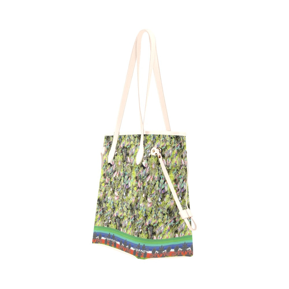 Culture in Nature Green Leaf Clover Canvas Tote Bag