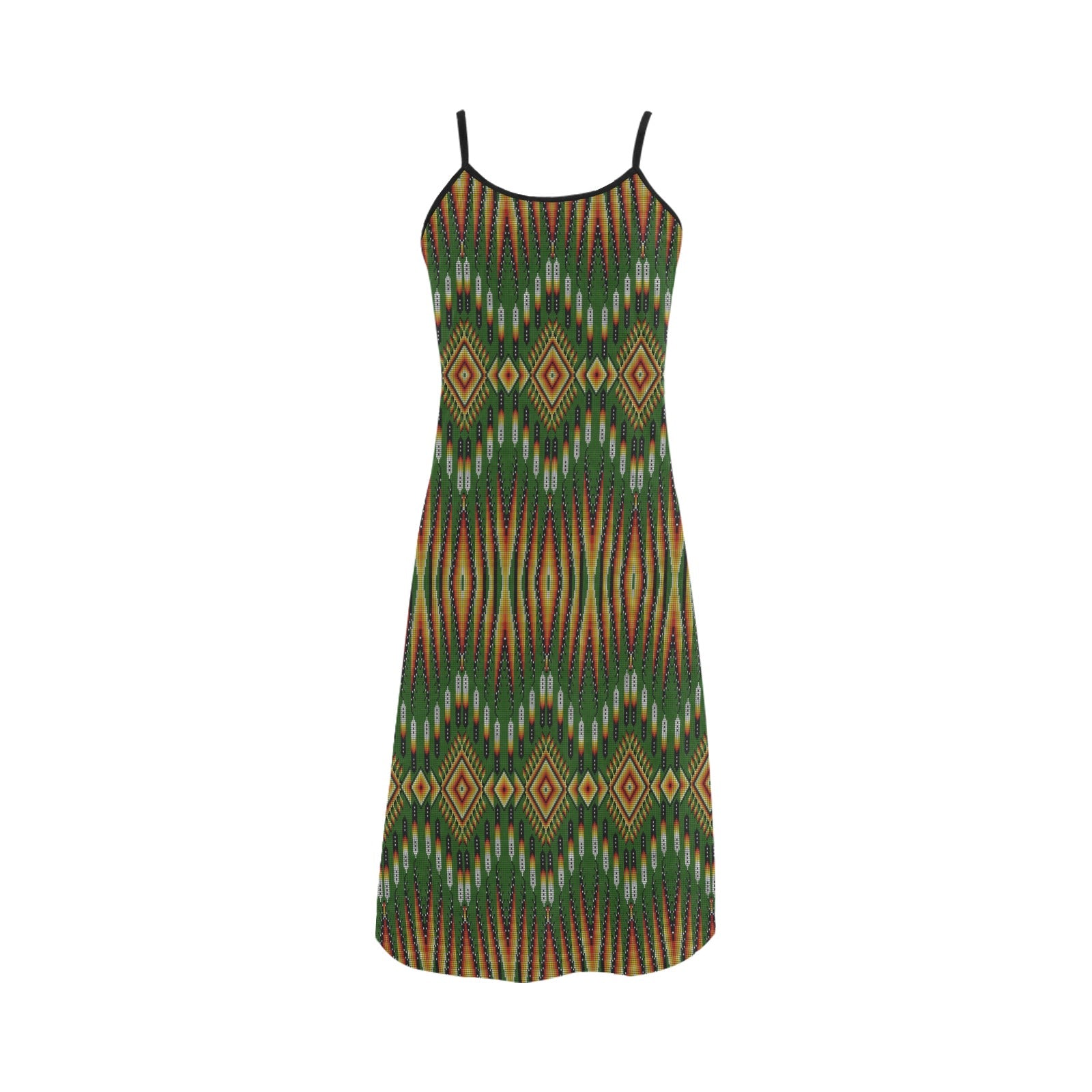 Fire Feather Green Alcestis Slip Dress