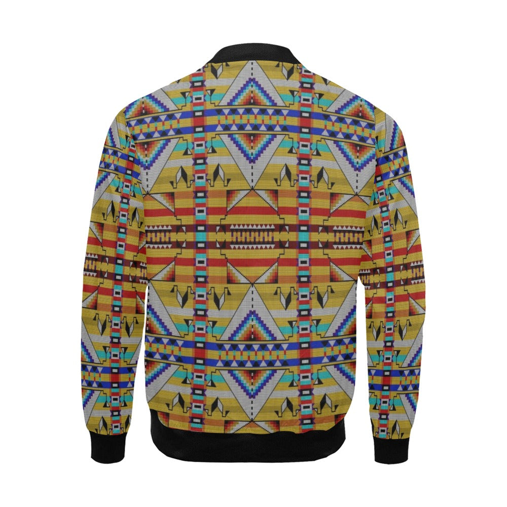 Medicine Blessing Yellow All Over Print Bomber Jacket for Men