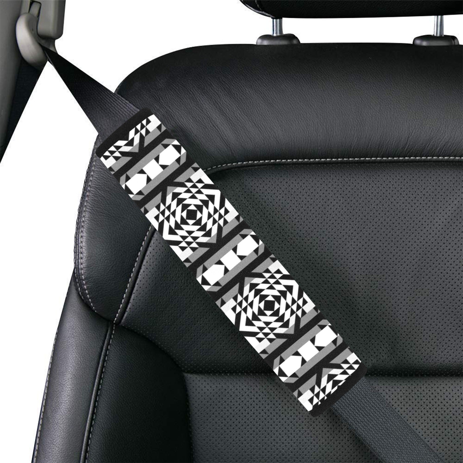 Black Rose Blizzard Car Seat Belt Cover 7''x12.6'' (Pack of 2)
