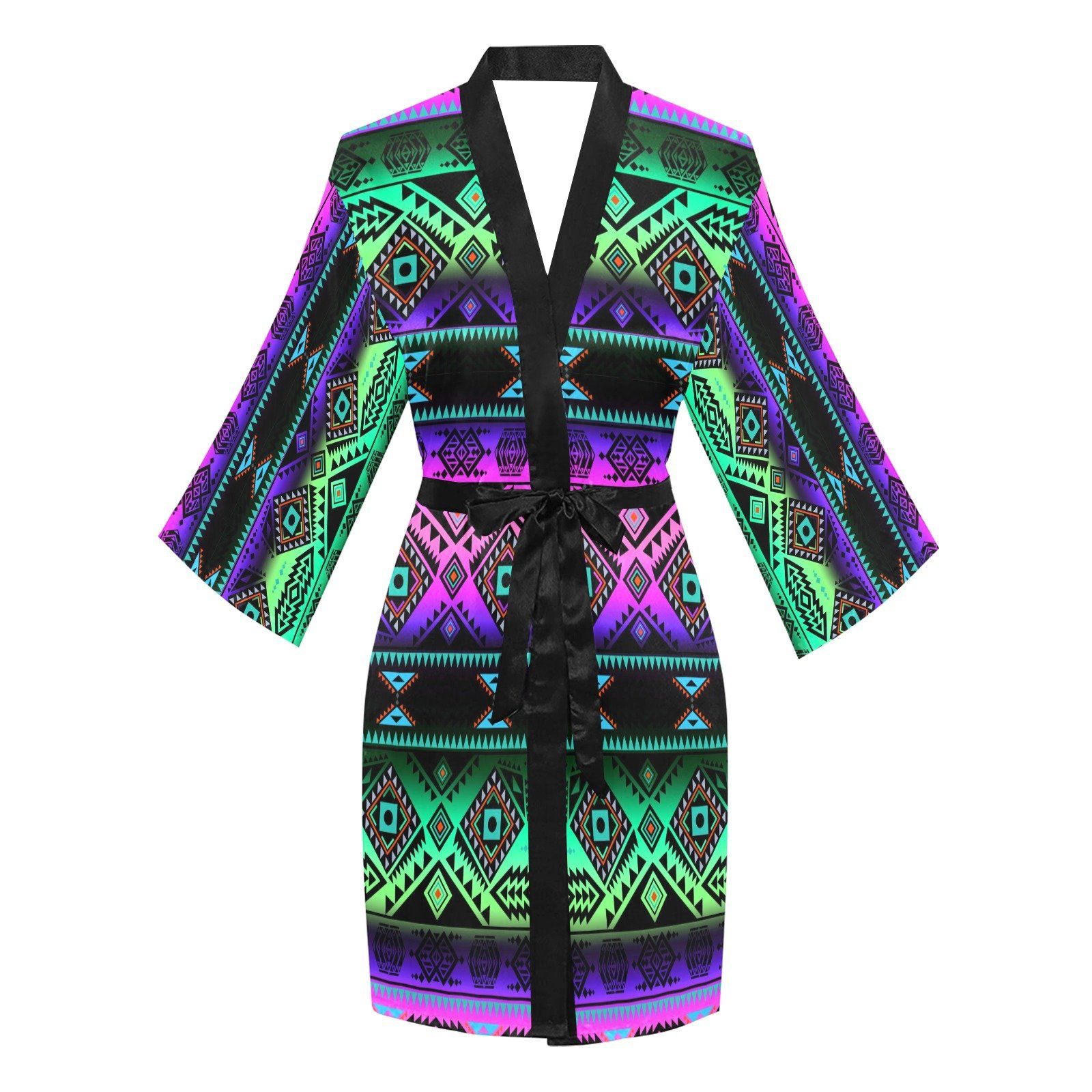 California Coast Sunrise Long Sleeve Kimono Robe Long Sleeve Kimono Robe e-joyer 