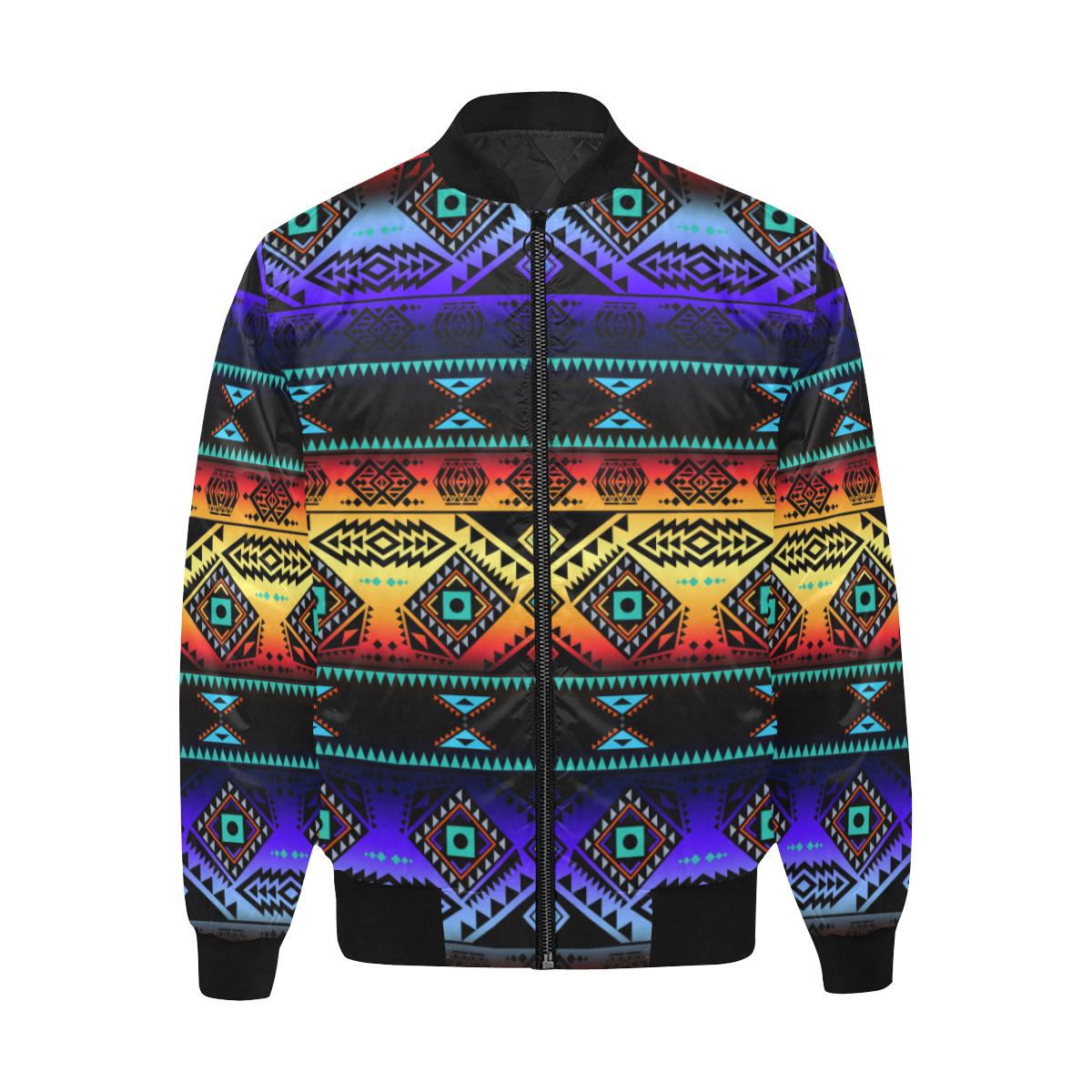 California Coast Sunset Unisex Heavy Bomber Jacket with Quilted Lining All Over Print Quilted Jacket for Men (H33) e-joyer 