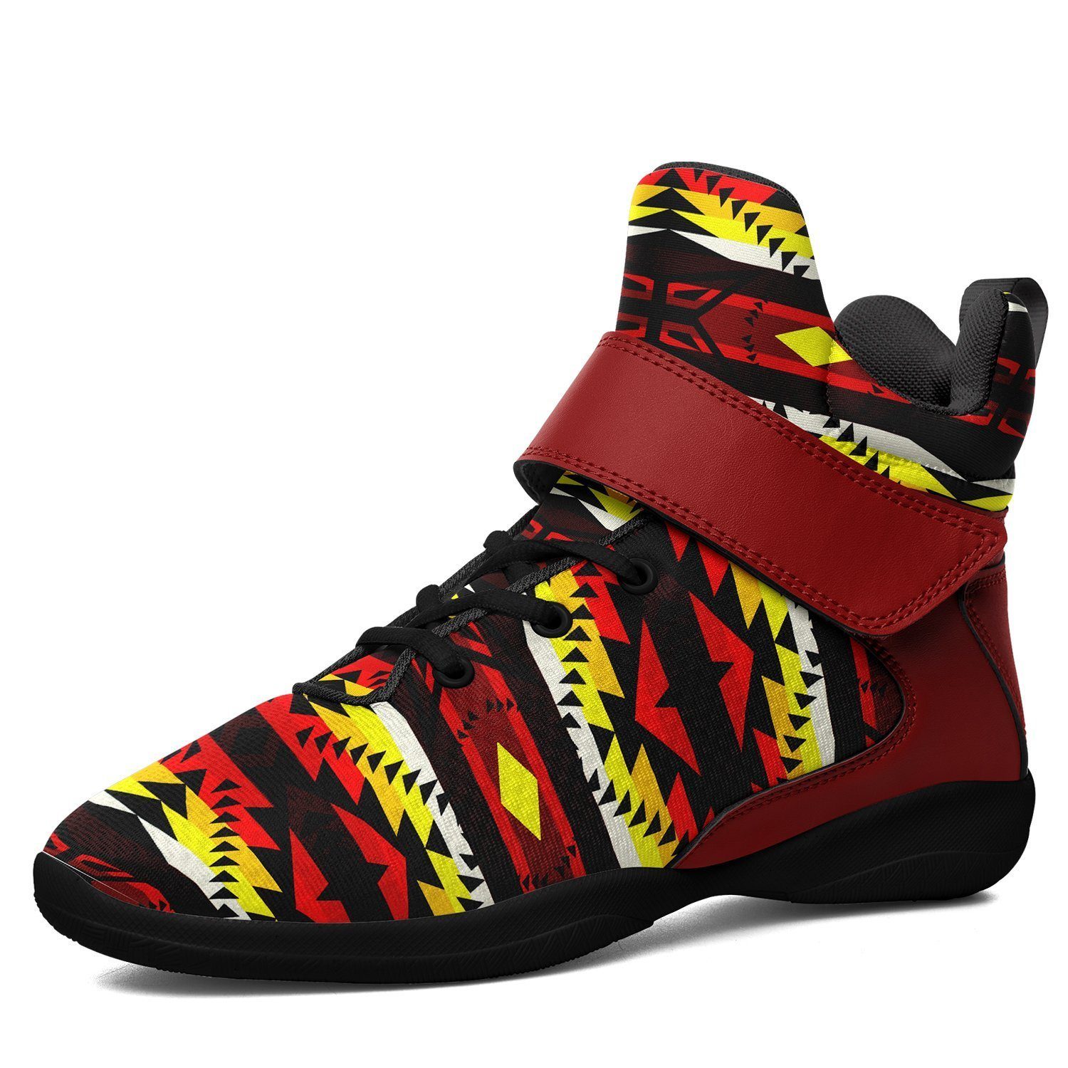 Canyon War Party Ipottaa Basketball / Sport High Top Shoes - Black Sole 49 Dzine US Men 7 / EUR 40 Black Sole with Dark Red Strap 