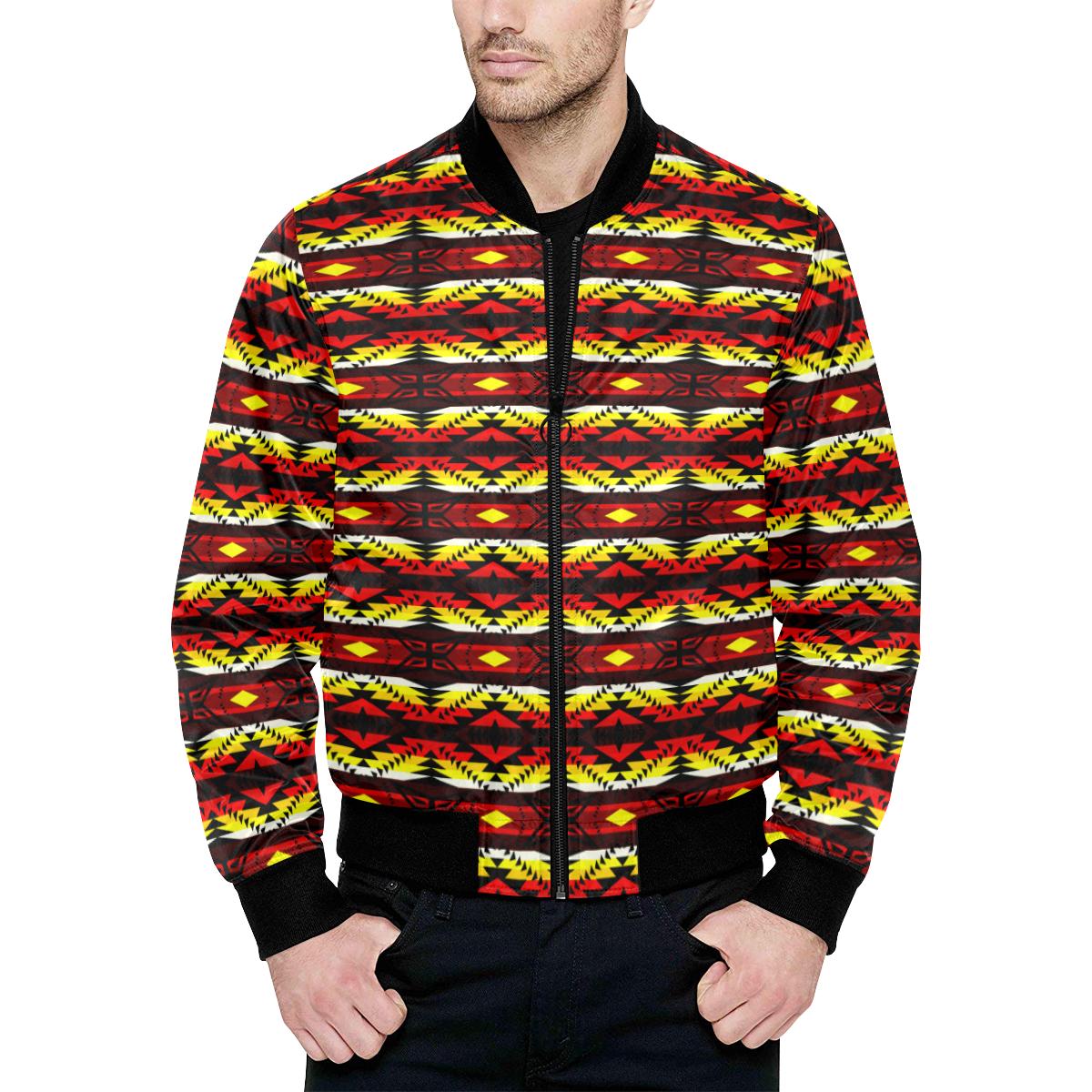 Canyon War Party Unisex Heavy Bomber Jacket with Quilted Lining All Over Print Quilted Jacket for Men (H33) e-joyer 