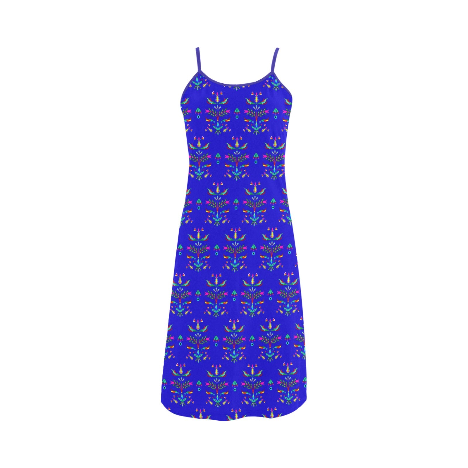 Dakota Damask Blue Alcestis Slip Dress