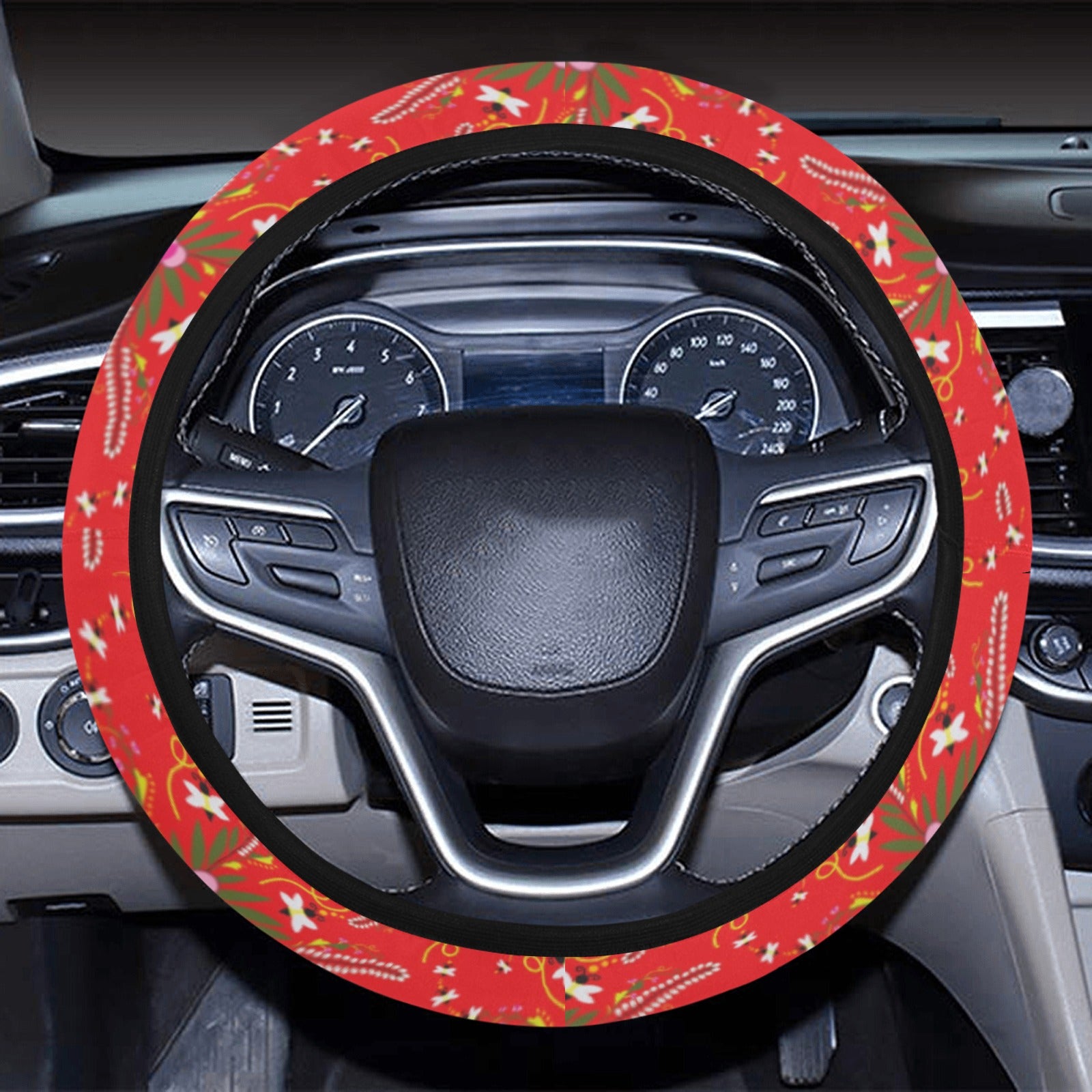 Willow Bee Cardinal Steering Wheel Cover with Elastic Edge