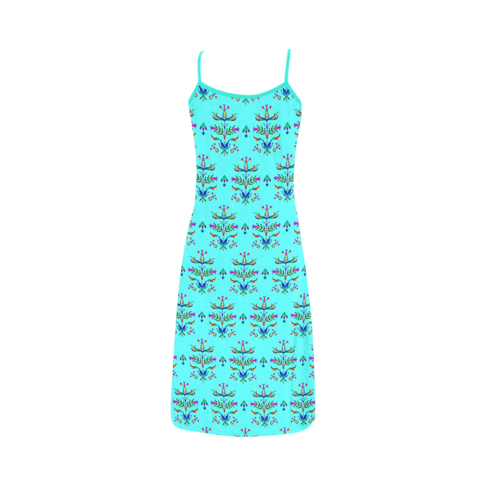 Dakota Damask Turquoise Alcestis Slip Dress