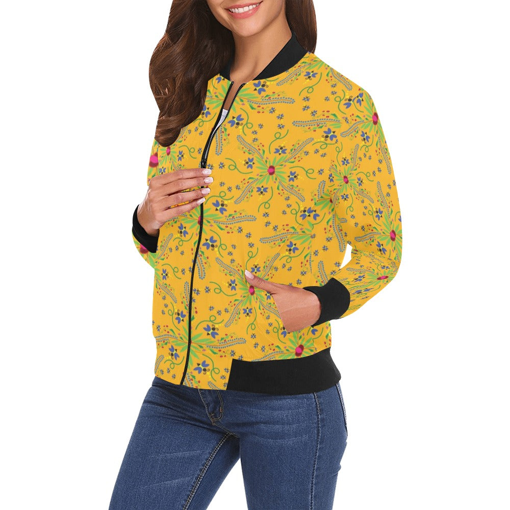Willow Bee Sunshine Bomber Jacket for Women