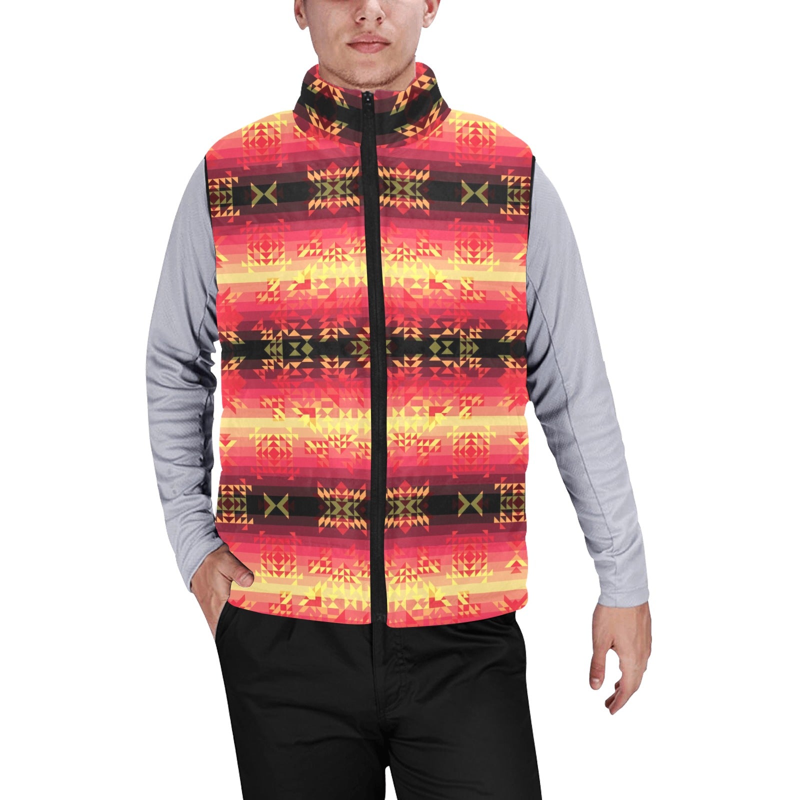Soleil Fusion Rouge Men's Padded Vest Jacket