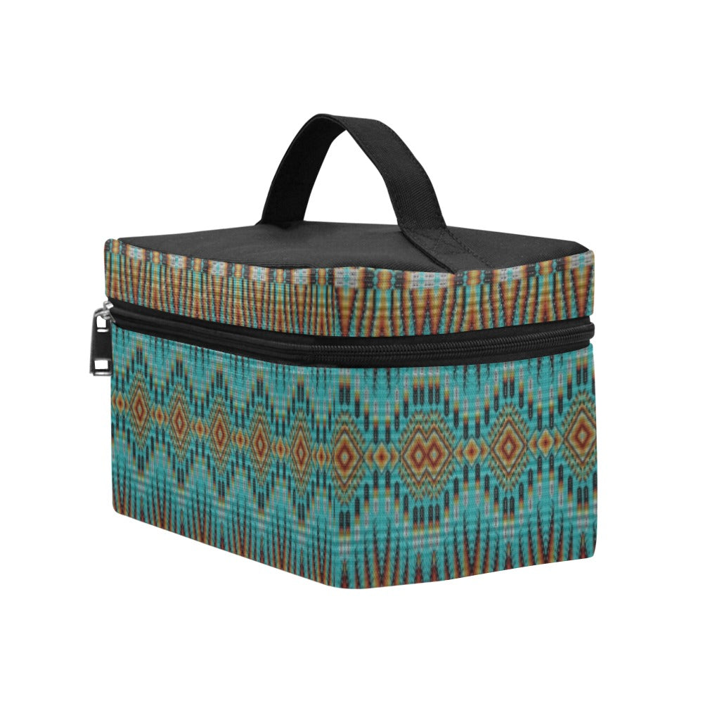 Fire Feather Turquoise Cosmetic Bag/Large