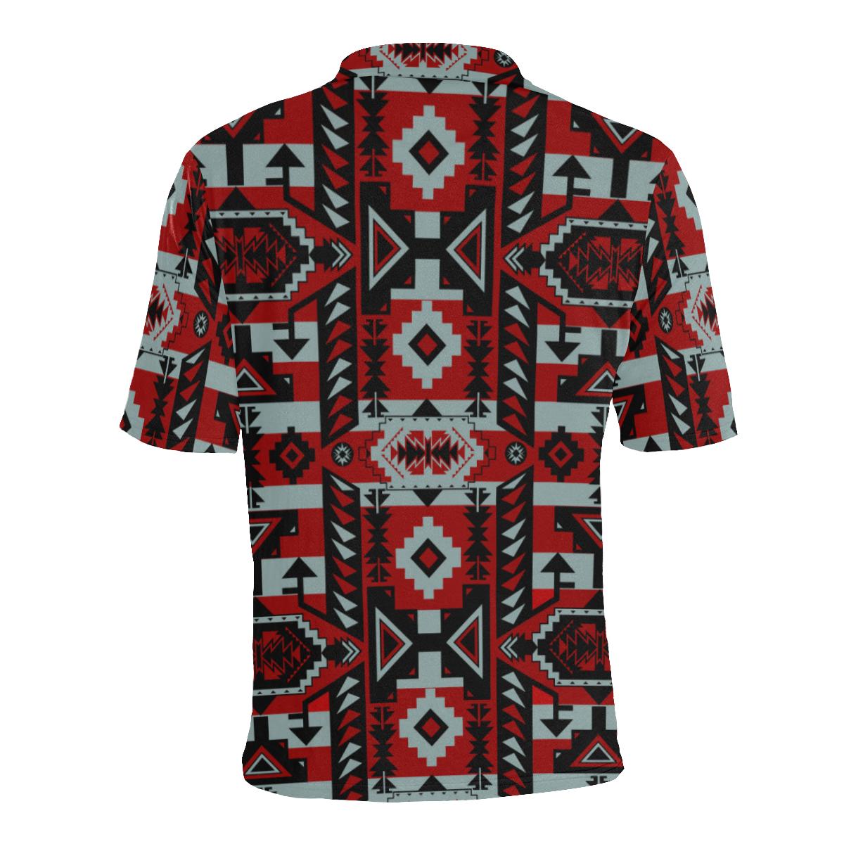 Chiefs Mountain Candy Sierra-Dark Men's All Over Print Polo Shirt (Model T55) Men's Polo Shirt (Model T55) e-joyer 