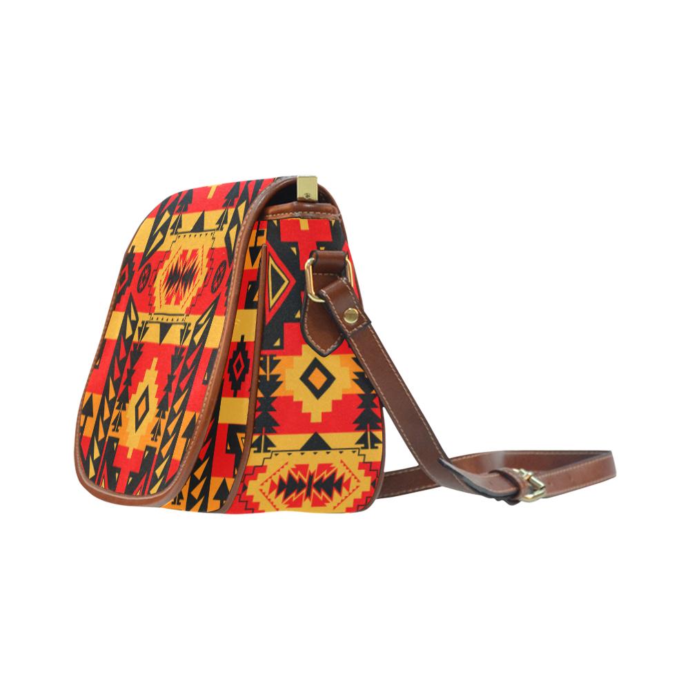 Chiefs Mountain Fire Saddle Bag/Small (Model 1649) Full Customization Saddle Bag/Small (Full Customization) e-joyer 