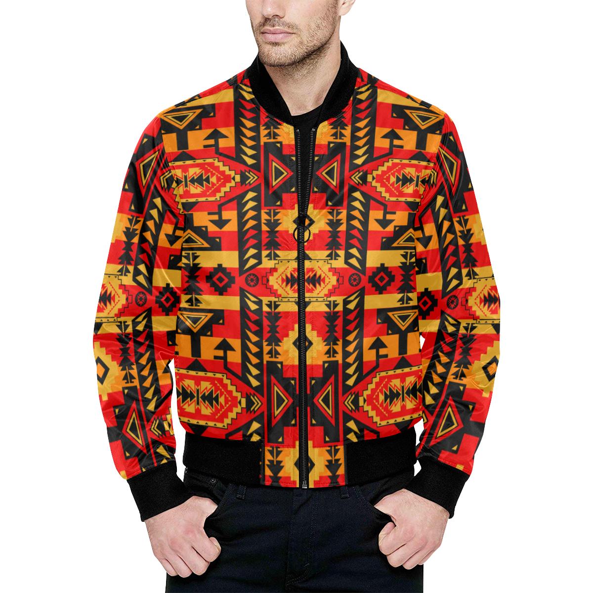 Chiefs Mountain Fire Unisex Heavy Bomber Jacket with Quilted Lining All Over Print Quilted Jacket for Men (H33) e-joyer 