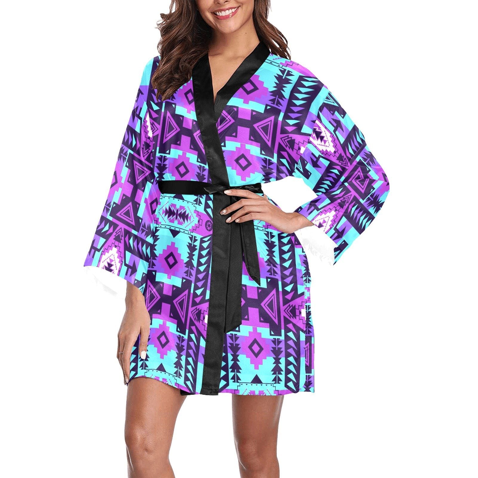 Chiefs Mountain Moon Shadow Long Sleeve Kimono Robe Long Sleeve Kimono Robe e-joyer 